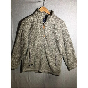 Womens Simply Southern Jacket Sherpa Quarter Zip Dark Grey Winter Faux Leather